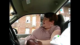 Chubby Grown up Amateur Treating Black Dick In Car